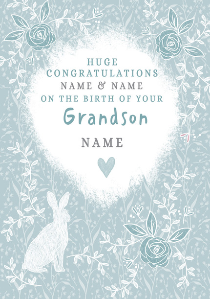 Huge Congratulations On The Birth Of Your Grandson Card