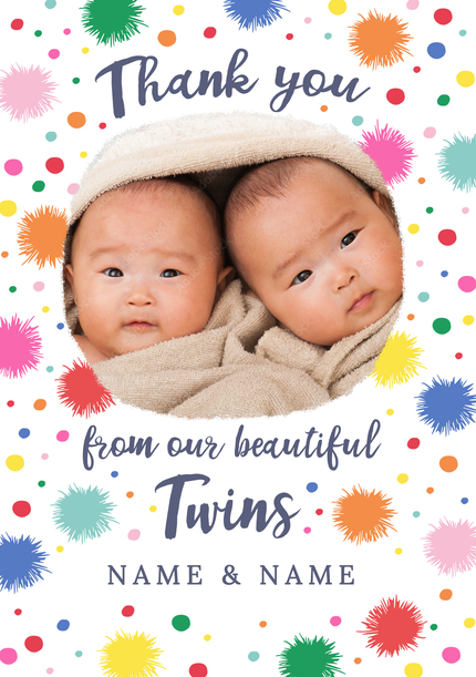 Spotty Dotty Twins Photo Card