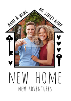 House and Keys Photo New Home Card