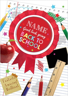Good Luck Back To School Personalised Card
