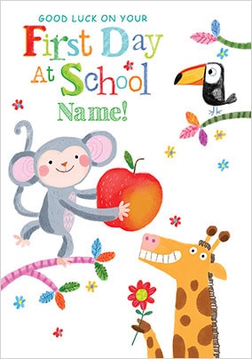 Good Luck First Day At School Personalised Card