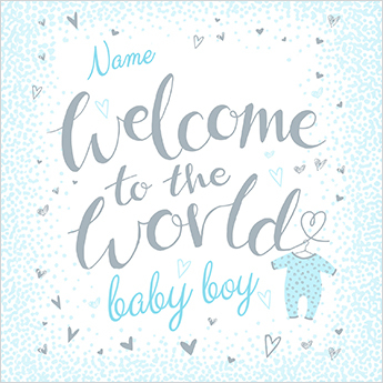 Welcome To The World Baby Boy Personalised Card