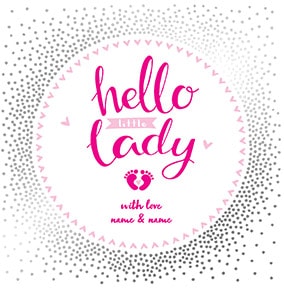 Hello Little Lady Personalised Card