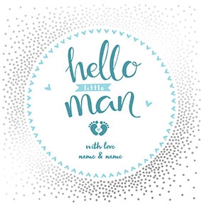 Hello Little Man Personalised Card
