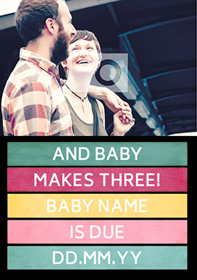 A Baby makes Three Photo Upload Card