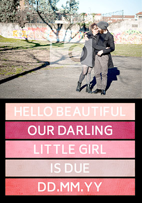 Baby Girl Due Photo Upload Card
