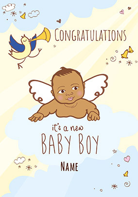 Congrats it's a Boy New Baby Personalised Card