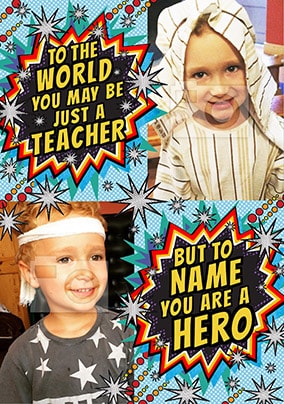 Hero Teacher Photo Thank You Card