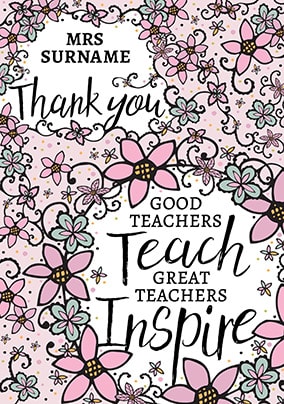 Great Teachers Inspire Thank You Card