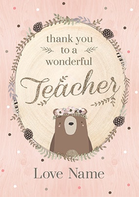 Thank You To A Wonderful Teacher Card