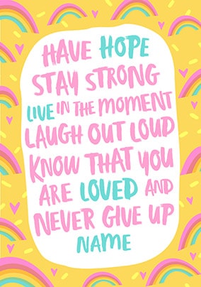Never Give Up Personalised Card