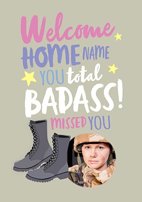 Welcome Home My Hero Photo Upload Greeting Card