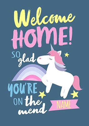 Unicorn Welcome Home Card
