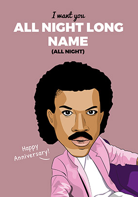 All Night Long Personalised Anniversary Card