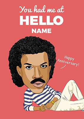 You Had Me At Hello Personalised Anniversary Card