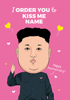 Kiss Me Personalised Anniversary Card