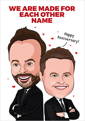 Made For Eachother Personalised Anniversary Card