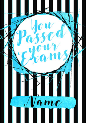 Glam Rock - Exam Congratulations Card You Passed Blue