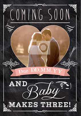 Baby Girl coming soon Photo Upload Card