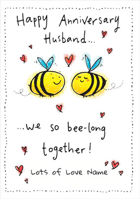 Punderful Life - Husband Anniversary Card Bee-long together