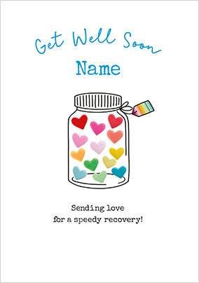 Get Well Soon Jar Personalised Card