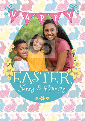 Patchwork Photo Upload Easter Card - Grandparents