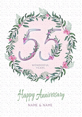 55 Wonderful Years Personalised Anniversary Card