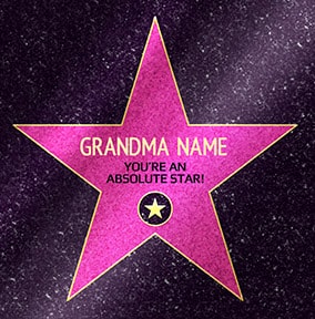Star Grandma Personalised Card