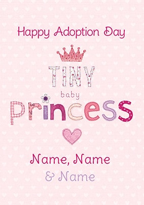 Happy Adoption Day Baby Princess Personalised Card