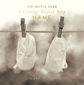 Beautiful Adopted Baby Personalised Card