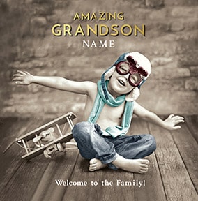 Grandson - Welcome To The Family Personalised Card