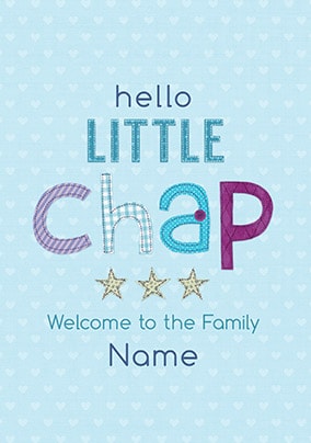 Little Chap - Welcome To The Family Personalised Card
