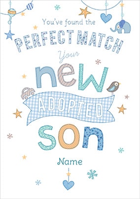 New Adopted Son Personalised Card
