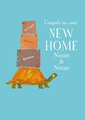 Tortoise moving New Home Card