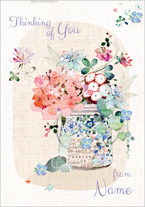 Bluebell Woods - Thinking of You Card Jar of Wild Flowers