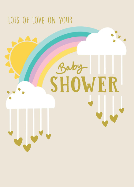 New Baby Rainbow And Showers Card