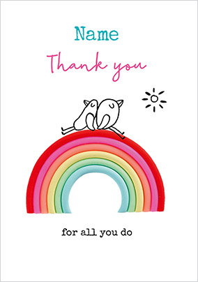 Thanks for All You Do Personalised Card