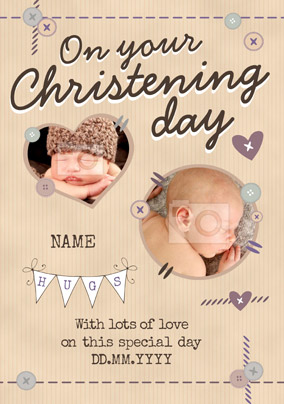 Patchwork - Christening Card Photo Upload Special Day