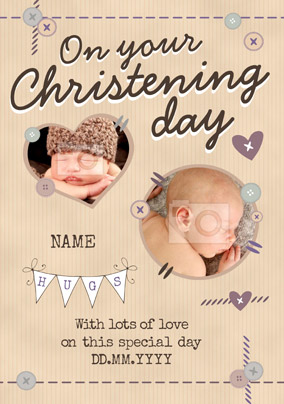 Patchwork - Christening Card Photo Upload Special Day