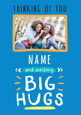 Sending Big Hugs Personalised Card - Rock, Paper, Awesome