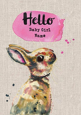 Sarah Kelleher - Hello Baby Girl Personalised Card