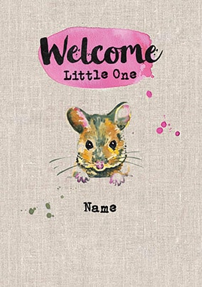 Sarah Kelleher - Welcome Little One Girl's Personalised Card