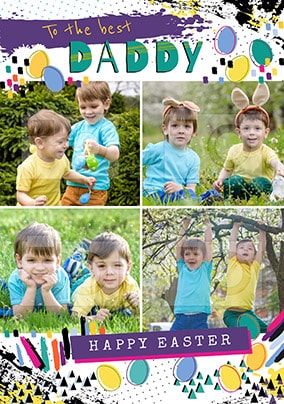 Best Daddy Happy Easter Multi Photo Card