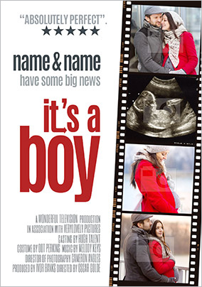 It's a Boy Photo Upload Pregnancy Announcement Card