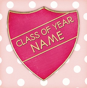 Top of the Class Graduation Card - Pink Badge