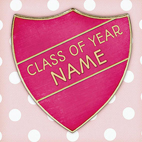 Top of the Class Graduation Card - Pink Badge