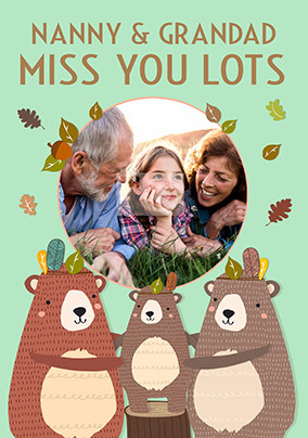 Nanny & Grandad Miss You Lots Photo Card