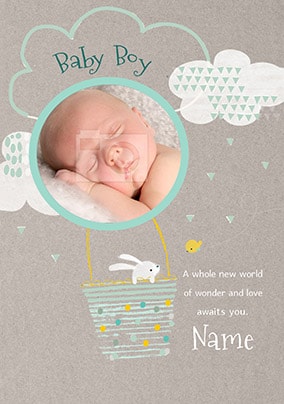 Baby Boy New World Of Wonder Photo Card