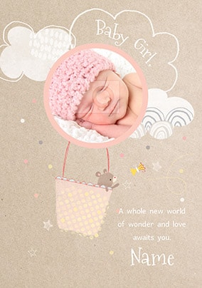 Baby Girl New World Of Wonder Photo Card