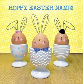 Happy Easter Egg Cups Personalised Card
